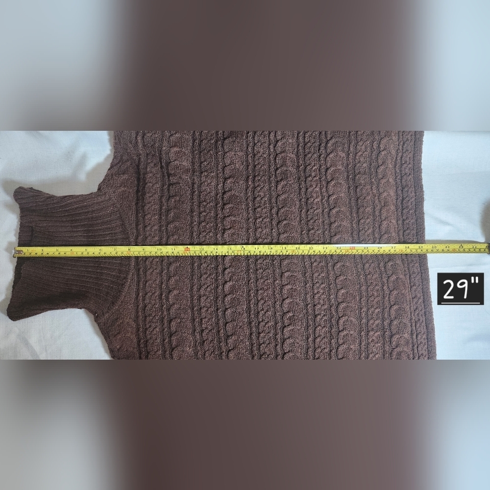 Rachel Zoe Cable Knit Dark Brown Poncho Sweater O/S - Picture 6 of 9